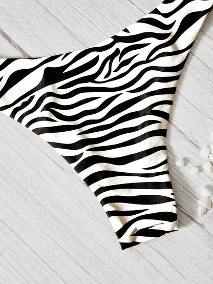 Calcinha de Biquíni Zebra Striped